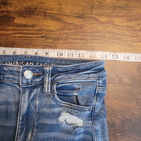 American Eagle Jeans 6 R Jegging Next Level Stretch Hi Rise Raw Hem - Picture 7 of 11